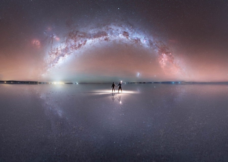 The Milky Way over the Uyuni Salt Flats